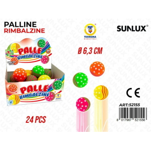 PALLINA RIMBALZINA NEON C/STELLE 63MM