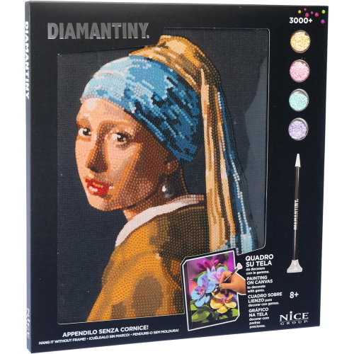 NICE - DIAMANTINY QUADRO RAGAZZA CON ORECCHINO DI PERLA