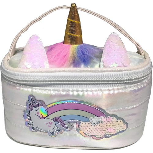 GIRABRILLA - PUFFER UNICORN BEAUTY CASE WHITE