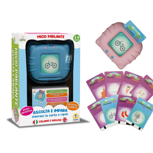 GOGO- LETTORE EDUCAT.MICIO PARLANTE BILINGUE 56 CARTE 112 FUNZ