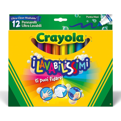 LAVABILISSIMI - 12 COLORI FIBRA PUNTA MAXI