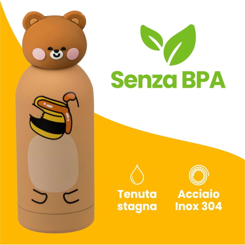 BOTTIGLIA TERMICA 350 ML TAPPO SAGOMATO - ORSO 