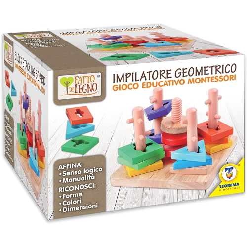 LEGNO - IMPILATORE GEOMETRICO MONTESSORI
