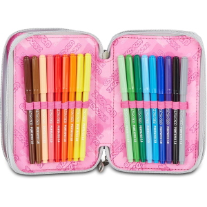 ASTUCCIO  3 ZIP SEVEN- GLITTER AZZURRO