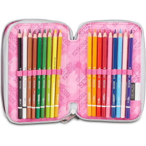 ASTUCCIO  3 ZIP SEVEN- GLITTER AZZURRO