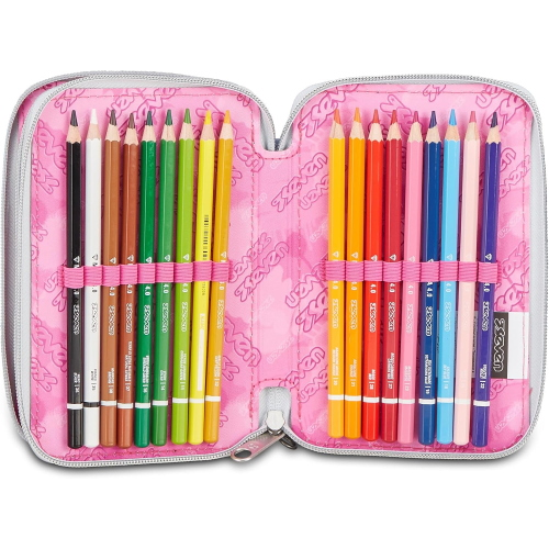 ASTUCCIO  3 ZIP SEVEN- GLITTER AZZURRO