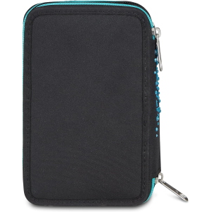 ASTUCCIO  3 ZIP SEVEN- GLITTER NERO/AZZURRO