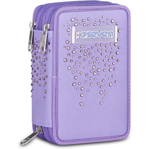 ASTUCCIO  3 ZIP SEVEN- GLITTER VIOLA