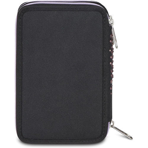 ASTUCCIO  3 ZIP SEVEN- GLITTER NERO/ROSA