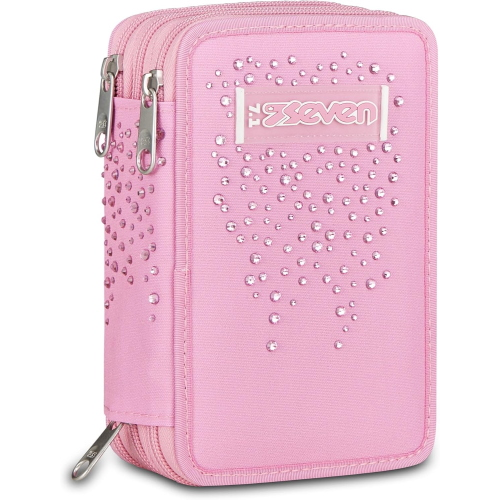 ASTUCCIO  3 ZIP SEVEN- GLITTER ROSA