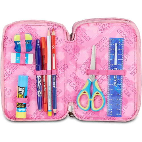 ASTUCCIO  3 ZIP SEVEN- GLITTER ROSA