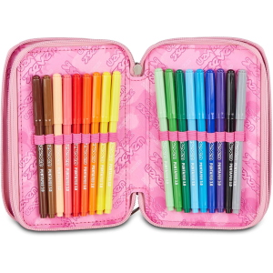 ASTUCCIO  3 ZIP SEVEN- GLITTER ROSA
