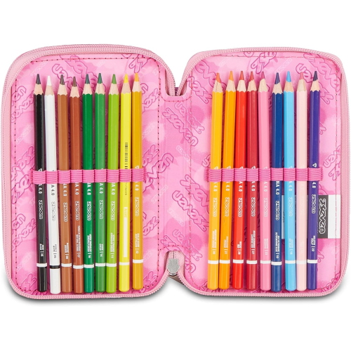 ASTUCCIO  3 ZIP SEVEN- GLITTER ROSA