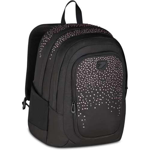 ZAINO - SEVEN  TECH GLITZYCUTE- GLITTER NERO/ROSA