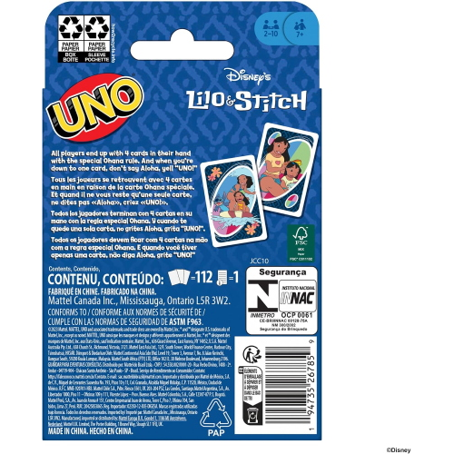 CARTE - UNO LILO & STICH