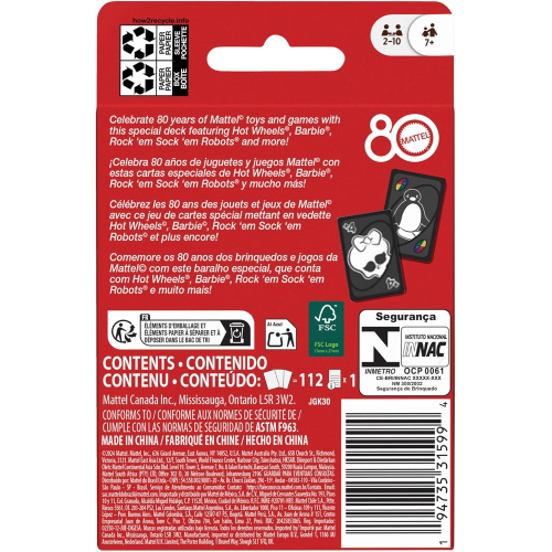 CARTE - UNO 80TH ANNIVERSARIO