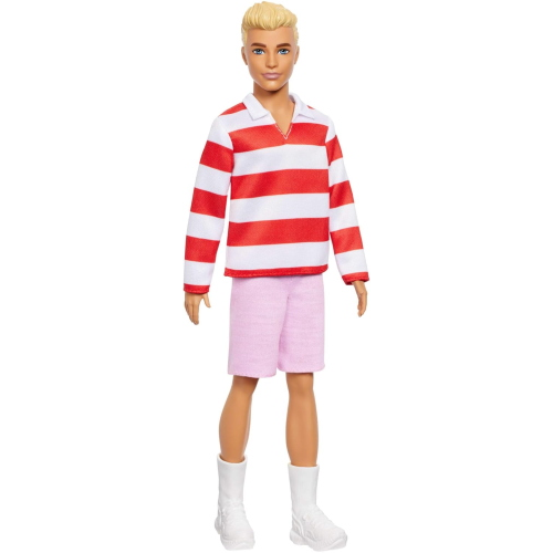 KEN - FASHIONISTAS- CAPELLI BIONDO MAGLIA A STRISCIA