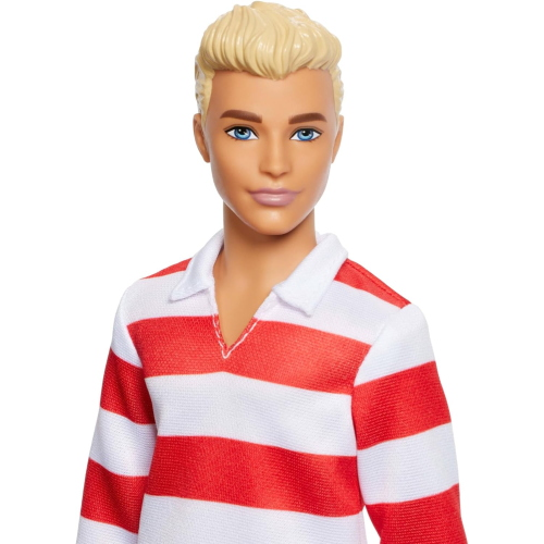 KEN - FASHIONISTAS- CAPELLI BIONDO MAGLIA A STRISCIA