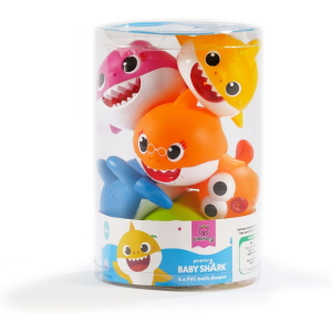 BABY SHARK - SET 6 PERS. GOMMOLOSI IN BARATTOLO