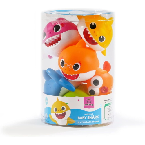 BABY SHARK - SET 6 PERS. GOMMOLOSI IN BARATTOLO