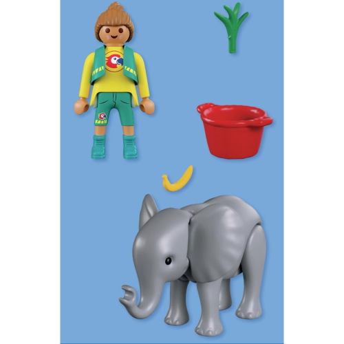 PLAY ZOO - ANIMALS & FRIENDS - CUCCIOLO DI ELEFANTE CON CUSTODE