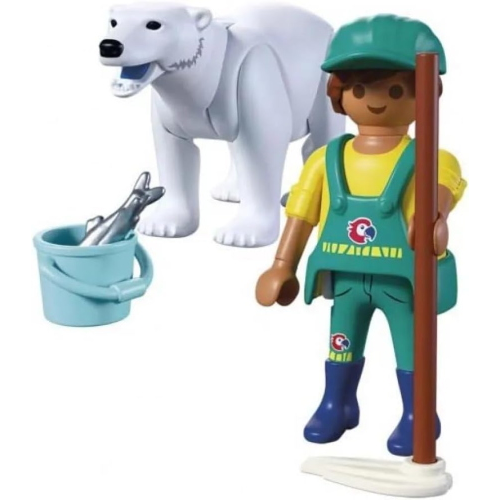 PLAY ZOO - ANIMALS & FRIENDS - ORSO POLARE E GUARDIANO DI ZOO