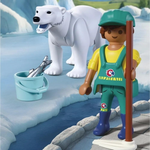 PLAY ZOO - ANIMALS & FRIENDS - ORSO POLARE E GUARDIANO DI ZOO