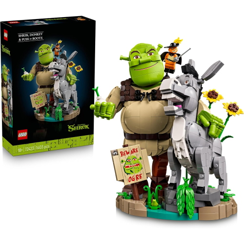 SHREK LEGO - SHREK, CIUCHINO E GATTO