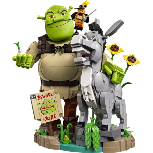 SHREK LEGO - SHREK, CIUCHINO E GATTO