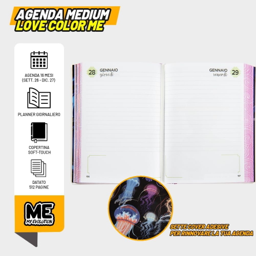 DIARIO AG. 026 - HASHTAG 16M  MEDIUM COLOR ME- PINK