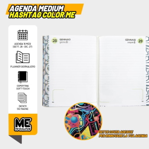 DIARIO AG. 026 - HASHTAG 16M  MEDIUM COLOR ME- BLU