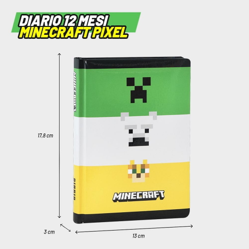 DIARIO AG. 026 - MINECRAFT 12M STD - STRIPE  PIXEL