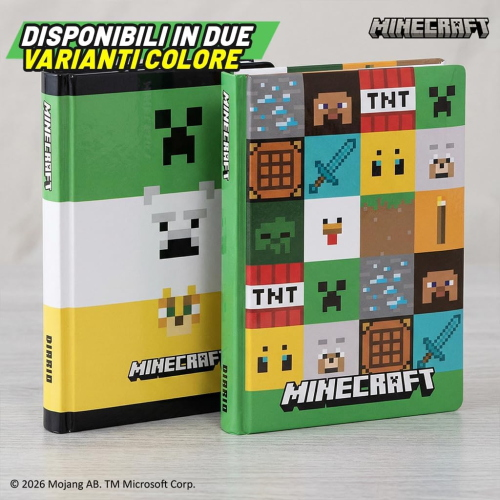 DIARIO AG. 026 - MINECRAFT 12M STD - STRIPE  PIXEL