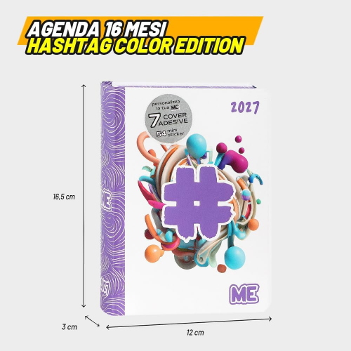 DIARIO AG. 026 - HASHTAG 16M  MEDIUM COLOR ME- LILAC 