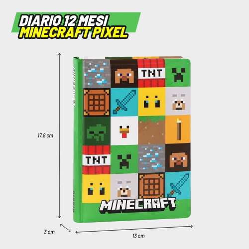DIARIO AG. 026 - MINECRAFT 12M STD - PATTERN PIXEL