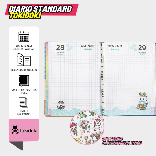 DIARIO AG. 026 - TOKIDOKI 16M- AZZURRO