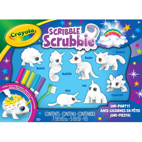 CRAY- SCRIBBLE SCRUBBIE UNIPETS SET PARTY 7 PZ