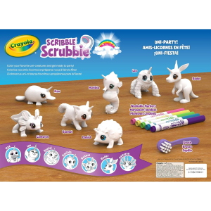 CRAY- SCRIBBLE SCRUBBIE UNIPETS SET PARTY 7 PZ