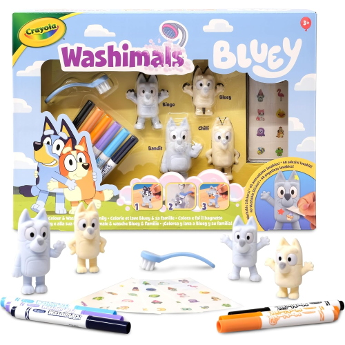 WASHIMALS - PETS SET CON ADESIVI LABABILI BLUEY
