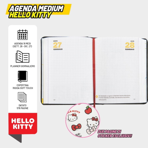 DIARIO AG. 026 - COMIX 16M MEDIUM LIMITED EDIT- HELLO KITTY