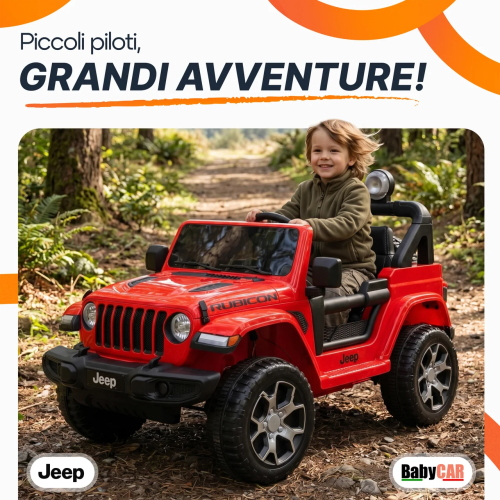 AUTO EL- JEEP WRANGLER RUBICON 12V ROSSA