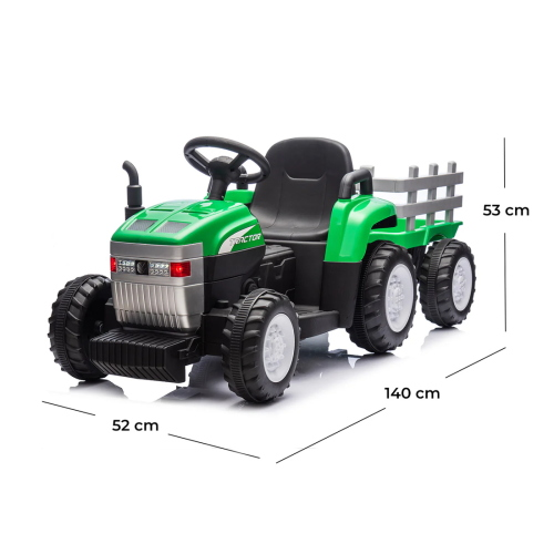 TRATTORE - EL.12V  C/RIMORCHIO- VERDE