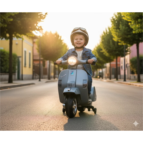 MINI VESPA PX  EL- 6V C/SCHIENALE - SILVER