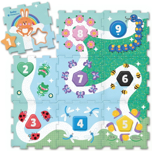 B.CLEM - TAPPETO PUZZLE MORBIDO IN SPUGNA 1,2,3 ... ANIMALS!