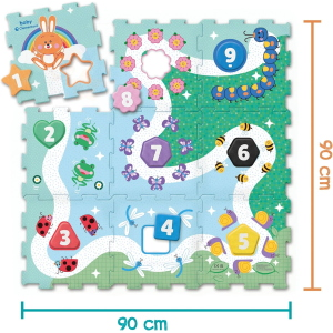 B.CLEM - TAPPETO PUZZLE MORBIDO IN SPUGNA 1,2,3 ... ANIMALS!