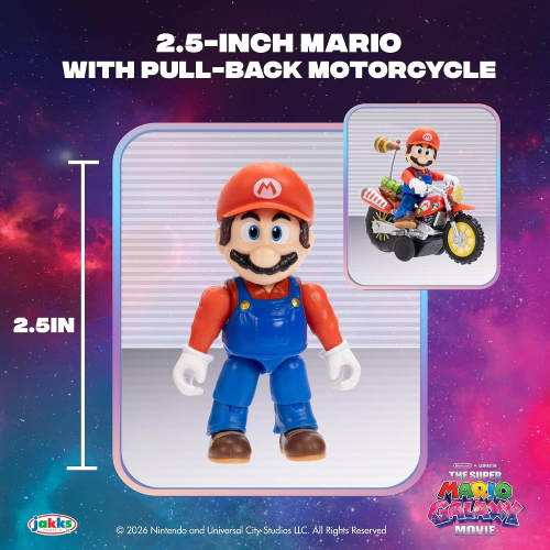 MARIO BROSS - MOVIE GALAXY- MOTO CON PERS. CM 6- MARIO