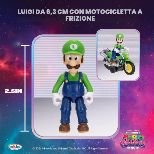 MARIO BROSS - MOVIE GALAXY- MOTO CON PERS. CM 6- LUIGI