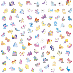100 ADESIVI - UNICORNI
