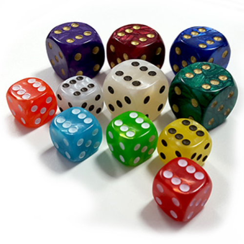 DADI PUNTATI COLOR. PERLATI "DEL NEGRO