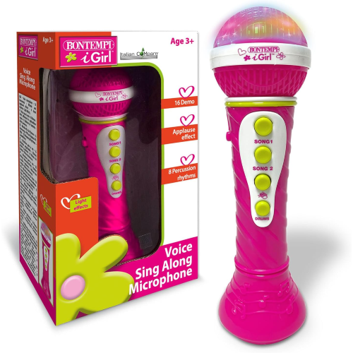 MICROFONO KARAOKE EFF. LUMINOSI ROSA